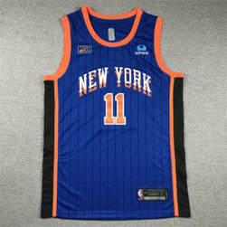 New York Knicks 11 Jalen Brunson Blue Men Jersey