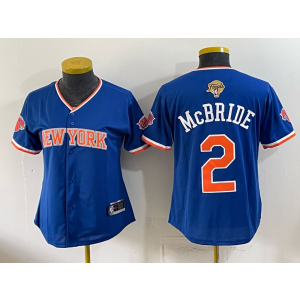 New York Knicks 2 Mcbride Blue Finals Baseball Vapor Limited Women Jersey