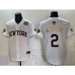 New York Knicks 2 Mcbride White Gold Champion Finals Baseball Vapor Limited Men Jersey