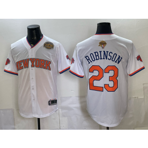 New York Knicks 23 Robinson White Champion Finals Baseball Vapor Limited Men Jersey