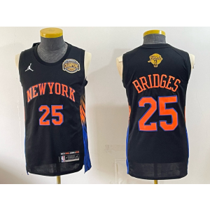New York Knicks 25 Bridges Black Finals & Champions Men Jersey New York Knicks 25 Bridges Black Finals & Champions Men Jersey