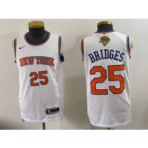 New York Knicks 25 Bridges White Finals Men Jersey