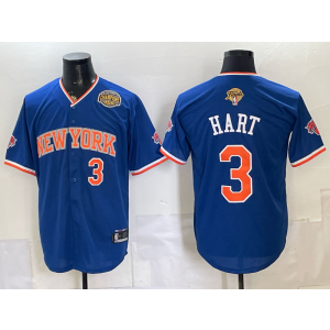 New York Knicks 3 Hart Blue Champion Finals Baseball Vapor Limited Men Jersey New York Knicks 3 Hart Blue Champion Finals Baseball Vapor Limited Men Jersey