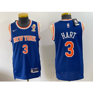 New York Knicks 3 Hart Blue Champions Men Jersey
