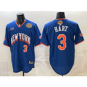 New York Knicks 3 Hart Blue Finals & Champion Baseball Vapor Limited Men Jersey New York Knicks 3 Hart Blue Finals & Champion Baseball Vapor Limited Men Jersey