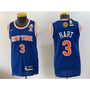New York Knicks 3 Hart Blue Finals & Champions Men Jersey