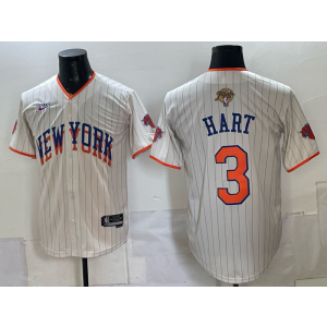 New York Knicks 3 Hart Cream Finals Baseball Vapor Limited Men Jersey