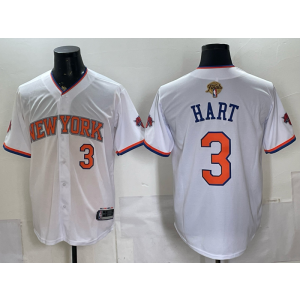 New York Knicks 3 Hart White Finals Baseball Vapor Limited Men Jersey New York Knicks 3 Hart White Finals Baseball Vapor Limited Men Jersey