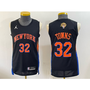 New York Knicks 32 Towns Black 2026 Finals Patch Men Jersey New York Knicks 32 Towns Black 2026 Finals Patch Men Jersey