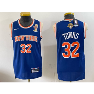 New York Knicks 32 Towns Blue Finals & Champions Men Jersey New York Knicks 32 Towns Blue Finals & Champions Men Jersey