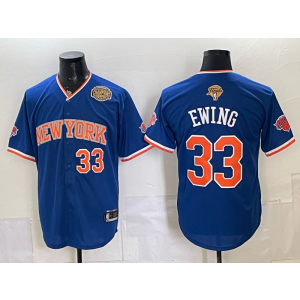 New York Knicks 33 Ewing Blue Champion Finals Baseball Vapor Limited Men Jersey
