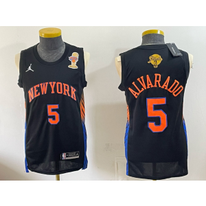 New York Knicks 5 Alvarado Black Finals & Champions Men Jersey New York Knicks 5 Alvarado Black Finals & Champions Men Jersey