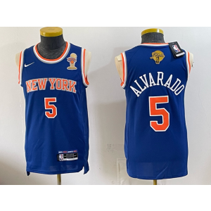 New York Knicks 5 Alvarado Blue Finals & Champions Men Jersey New York Knicks 5 Alvarado Blue Finals & Champions Men Jersey
