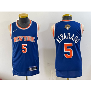 New York Knicks 5 Alvarado Blue Finals Men Jersey
