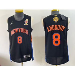New York Knicks 8 Anunoby Black Finals & Champions Men Jersey New York Knicks 8 Anunoby Black Finals & Champions Men Jersey