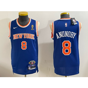 New York Knicks 8 Anunoby Blue Champion Men Jersey