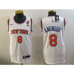 New York Knicks 8 Anunoby White 2026 Champions Men Jersey
