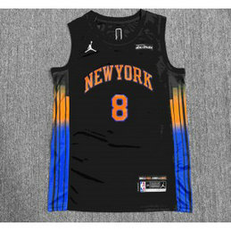 New York Knicks 8 OG Anunoby Black Men Jersey