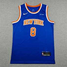 New York Knicks 8 OG Anunoby Blue Men Jersey