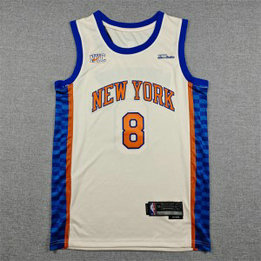 New York Knicks 8 OG Anunoby Cream City Men Jersey