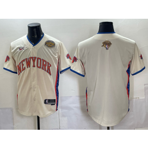 New York Knicks Blank Cream Champion Finals Baseball Vapor Limited Men Jersey New York Knicks Blank Cream Champion Finals Baseball Vapor Limited Men Jersey