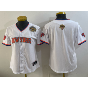 New York Knicks Blank White Champion Baseball Vapor Limited Women Jersey