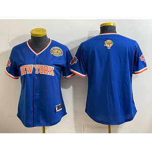 New York Knicks Blue Champion Baseball Vapor Limited Women Jersey