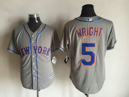 New York Mets #5 David Wright Gray Road 2015 MLB Cool Base Jersey