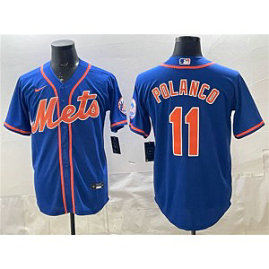 New York Mets 11 Jorge Polanco Cool Base Men Jersey