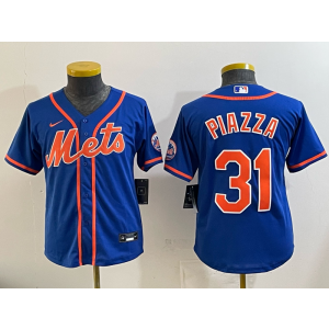 New York Mets 31 Piazza Blue Cool Base Youth Jersey