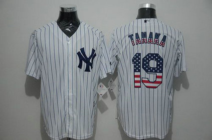 New York Yankees #19 Masahiro Tanaka White USA Flag Fashion MLB Baseball Jersey