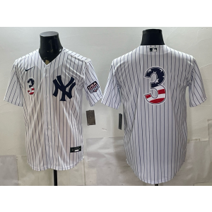 New York Yankees 3 Babe Ruth White USA 250 Fourth of July Cool Base Men Jersey New York Yankees 3 Babe Ruth White USA 250 Fourth of July Cool Base Men Jersey