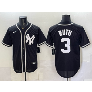 New York Yankees 3 Ruth 2026 Black Out Cool Base Men Jersey New York Yankees 3 Ruth 2026 Black Out Cool Base Men Jersey