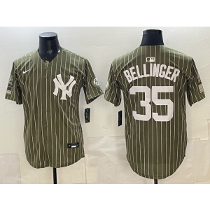 New York Yankees 35 Bellinger Olive Salute to Service Cool Base Men Jersey New York Yankees 35 Bellinger Olive Salute to Service Cool Base Men Jersey