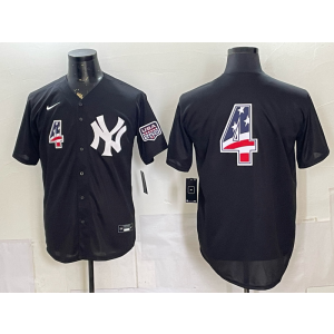 New York Yankees 4 Lou Gehrig Black USA 250 Fourth of July Men Jersey
