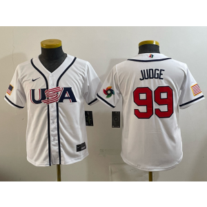 New York Yankees 99 Judge White Cool Base Youth Jersey