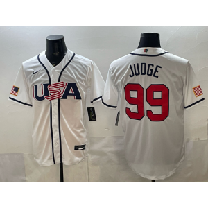 New York Yankees 99 Judge White World Cup Cool Base Men Jersey