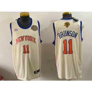 New York knicks 11 Brunson Cream Finals & Champions Men Jersey New York knicks 11 Brunson Cream Finals & Champions Men Jersey