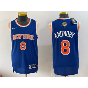New York knicks 8 Anunoby Blue Finals Men Jersey
