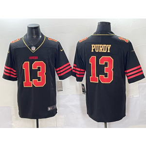Nike 49er 13 Purdy Black Gold Vapor Limited Men Jersey