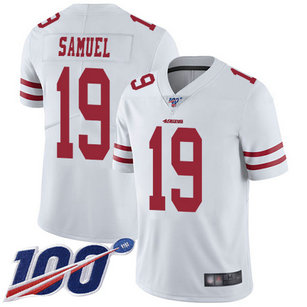 Nike 49ers #19 Deebo Samuel White Men's Stitched NFL 100th Season Vapor Limited Jersey