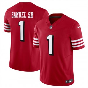 Nike 49ers 1 Deebo Samuel New Red F.U.S.E Vapor Limited Men Jersey
