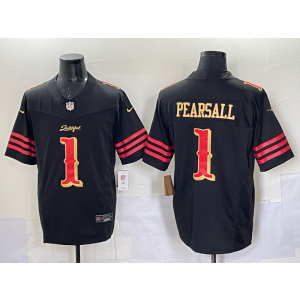 Nike 49ers 1 RICKY PEARSALL Black Gold 2025 Rivalries F.U.S.E. Vapor Limited Men Jersey
