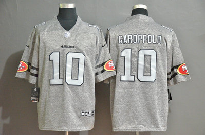 Nike 49ers 10 Jimmy Garoppolo 2019 Gray Gridiron Gray Vapor Untouchable Limited Jersey