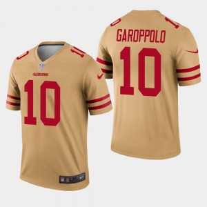 Nike 49ers 10 Jimmy Garoppolo Gold Inverted Legend Men Jersey