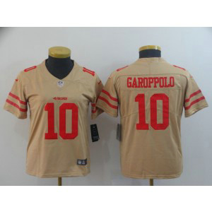 Nike 49ers 10 Jimmy Garoppolo Gold Inverted Legend Youth Jersey