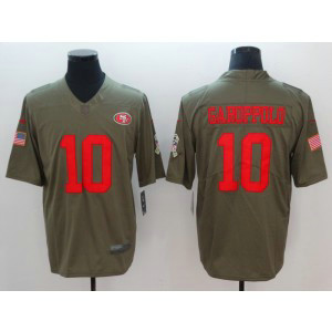 Nike 49ers 10 Jimmy Garoppolo Olive 2017 Salute To Service Limited Men Jersey