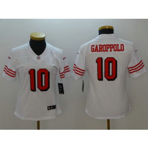Nike 49ers 10 Jimmy Garoppolo White Color Rush Vapor Untouchable Limited Women Jersey