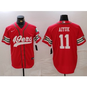 Nike 49ers 11 Brandon Aiyuk Red Vapor Baseball Limited Men Jersey