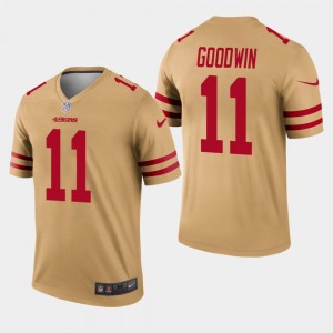 Nike 49ers 11 Marquise Goodwin Gold Inverted Legend Men Jersey